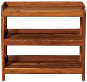 Consola din lemn reciclat, cu 3 rafturi, Tridon