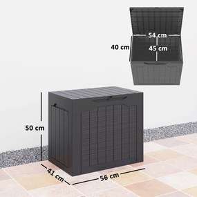 Outsunny Cufăr de Exterior de 93L cu Mânere Integrate și Cârlig pentru Lacăt, 56x41x50 cm, Negru | Aosom Romania