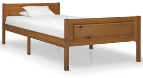 322111 vidaXL Cadru de pat, maro miere, 100x200 cm, lemn masiv de pin