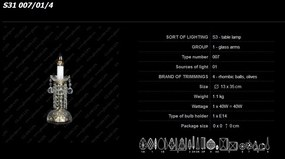 Veioza, lampa de masa cristal Bohemia S31 007/01/4
