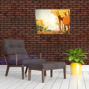 Tablou - Peisaj de toamnă, ilustrație (70x50 cm)