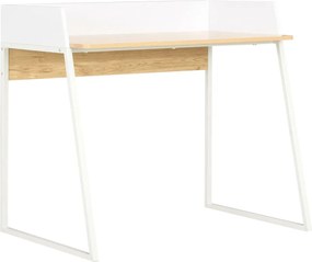 vidaXL Birou, alb și stejar, 90 x 60 x 88 cm