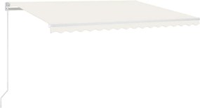vidaXL Copertină retractabilă manual, crem, 400x350 cm
