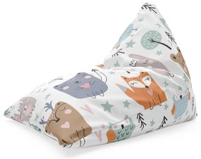 Sac de șezut Triangl animale de pădure desenate, colorat
