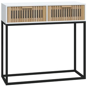 vidaXL Masă de consolă albă 80x30x75 cm din lemn de lemn și fier
