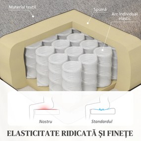 HOMCOM Scaun Inclinabil Modern, Canapea Single din Pânză, Scaune de Teatru pentru Acasă, Confortabil, Gri | Aosom Romania