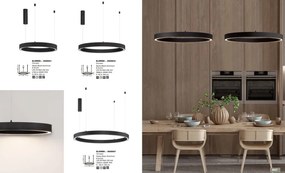 Lustra LED design circular ELOWEN negru, diametru 60cm