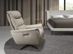 Fotoliu design LUX cu functia relax Cowhide Grey leather