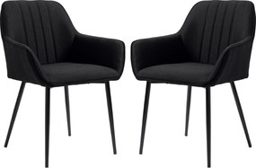 HOMCOM Scaune de Sufragerie Scaune pentru Vizitatori Design scandinav - Set de 2 scaune - Picioare metalice subțiate negre | Aosom Romania