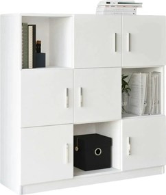 Comoda VO7-W, alb, PAL melaminat, 120x38x122 cm
