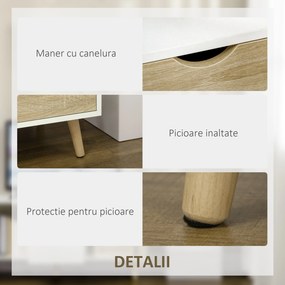 Comoda pentru TV de pana la 50 inch HOMCOM cu dulapuri si sertare, natural | Aosom Romania