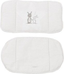 Pernă de scaun pentru copii albă Fox &amp; Bunny – Roba