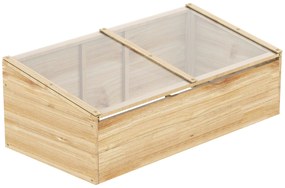 Seră de lemn Outsunny Frigider Seră Frigider Sistem de grădinărit și grădinărit pentru balcon, 100 x 50 x 35 cm, Natural, Molid, placă PC | Aosom Romania