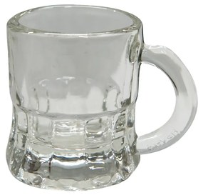 Set 6 pahare sticlă transparente pentru vișinată, cu toartă, 25 ml