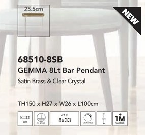 Lustra eleganta decorata cu cristale Gemma 8Lt