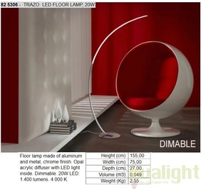 Lampadar LED / Lampa de podea moderna Trazo SV-825306