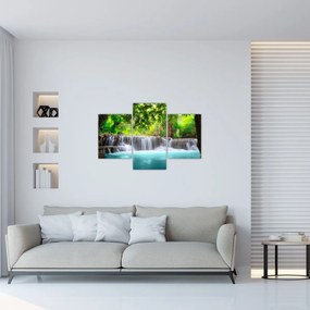 Tablou - Cascadă, turcoaz (90x60 cm)