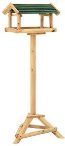 Hranitor pentru pasari cu stativ, 37x28x100 cm, lemn masiv brad