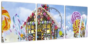 Tablou - Căsuță de turtă dulce (cu ceas) (90x30 cm)