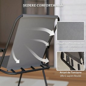 Outsunny Set de Mobilier de Grădină din 6 Piese cu Umbrelă de Soare,  Masă și Scaune Pliante, Ф80x70 cm, Gri | Aosom Romania