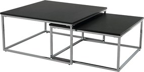 Set 2 masute cafea AMIAS, negru/crom