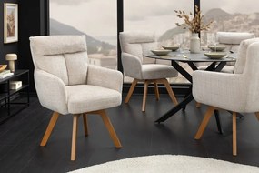 Set de 2 scaune pivotante picioare din lemn Big George sampanie