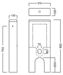 Rezervor vas WC Hatria, MONOLITH, alimentare din spate, pentru vase WC rectificate