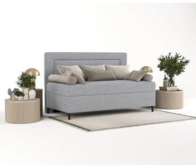 Pat gri tapițat 100x200 cm Alba – Maison de Rêve