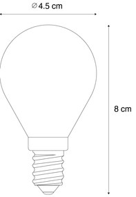 Set de 5 becuri LED E14 reglabile P45 sticlă transparentă 3W 250 lm 2700K