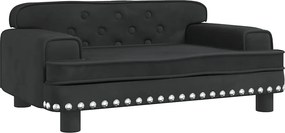 vidaXL Canapea pentru copii, negru, 70x45x30 cm, catifea