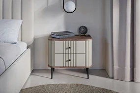Set noptiere Vesper 56 cm - cașmir / nuc / picioare negre