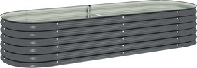 vidaXL Strat înălțat de grădină, gri, 240x80x44 cm, oțel galvanizat