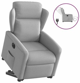 vidaXL Scaun reclinabil electric, țesătură gri nor