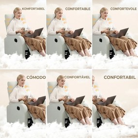 HOMCOM Fotoliu Recliner din In cu Suport Reglabil pentru Picioare, 69x91,5x103 cm, Alb crem | Aosom Romania