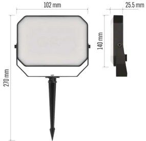 SET 3x proiector LED RGBIC dimabil de exterior LED/14W/230V 3000-6500K IP65 Wi-Fi Tuya