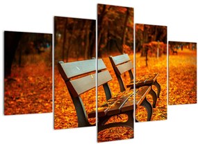 Tablou cu banca toamna (150x105 cm)