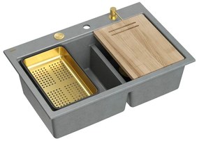 Statie de lucru incastrata Quadron Unique Marc 120 gri - auriu 76x50 cm