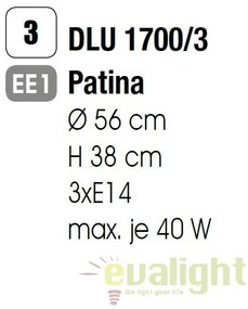 Candelabru stil clasic cu 3 brate Maja DLU 1700/3 Patina OR