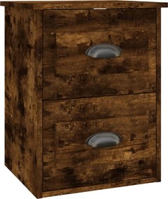 vidaXL Noptieră suspendată pe perete, stejar afumat, 41,5x36x53 cm