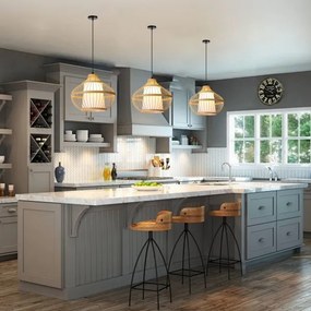 Lustră pe cablu Immax 08256L PINCHOS 1xE27/40W/230V d. 40 cm bambus