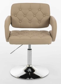 HR8403N Scaun Crem Piele Ecologica Premium Soft cu Bază Cromata