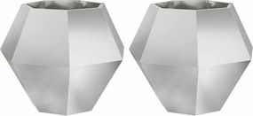 vidaXL Jardinieră 2 pcs Argintiu 75 x 75 x 60 cm Oțel Galvanizat