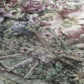 Tablou - Flori pe roata de lemn (70x50 cm)
