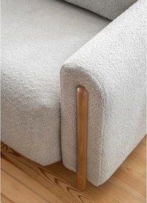 Canapea gri deschis extensibilă/cu spațiu de depozitare cu tapițerie din țesătură bouclé 244 cm Arcadova – ELTAP