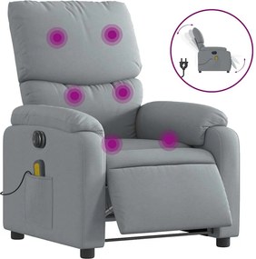 vidaXL Fotoliu electric de masaj rabatabil, gri deschis, microfibră