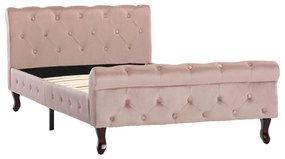 288565 vidaXL Cadru de pat, roz, 100 x 200 cm, catifea