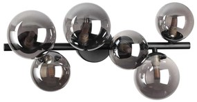 Ideal Lux - Lustră LED aplicată PERLAGE 6xG9/3W/230V 49 cm negru/fumuriu