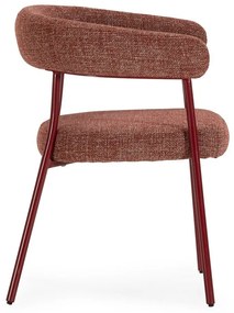 Set de scaune de sufragerie teracotă cu cotiere 2 buc. tapițat Yuri – MOME