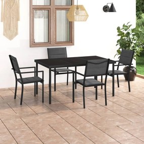 3073525 vidaXL Set mobilier de exterior, 5 piese, oțel