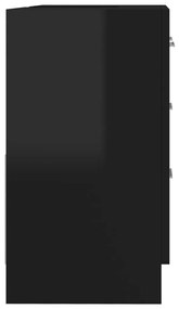 Masca de chiuveta, negru extralucios, 63 x 30 x 54 cm, PAL negru foarte lucios, 1